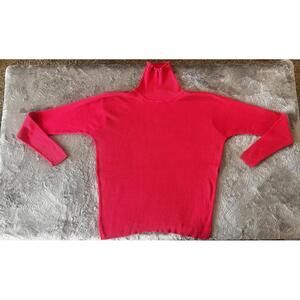 Susan Bistol 100% Knitted Silk, Ruffled Turtleneck Sweater